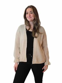 HØSTNYTT!! ÅPEN JAKKE I 30% BABY ALPAKKA MED SÅ FINE ERMER.  BEIGE
